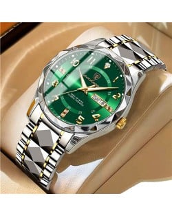 High Quality Simple Design Stainless Steel Watch for Men Fashion Wholesale Men Watch - Golden Green