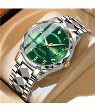 High Quality Simple Design Stainless Steel Watch for Men Fashion Wholesale Men Watch - Golden Green