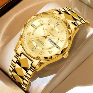 High Quality Simple Design Stainless Steel Watch for Men Fashion Wholesale Men Watch - Golden