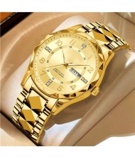 High Quality Simple Design Stainless Steel Watch for Men Fashion Wholesale Men Watch - Golden