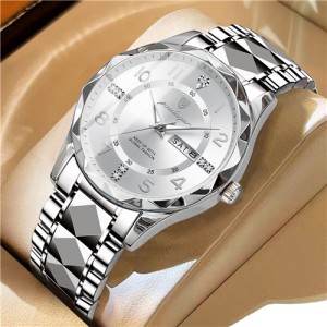 High Quality Simple Design Stainless Steel Watch for Men Fashion Wholesale Men Watch - Silver
