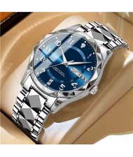High Quality Simple Design Stainless Steel Watch for Men Fashion Wholesale Men Watch - Silver Blue