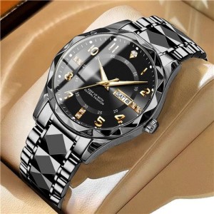 High Quality Simple Design Stainless Steel Watch for Men Fashion Wholesale Men Watch - Black