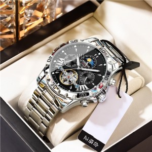 High Quality Automatic Mechanical Watch for Men Stainless Steel Fashion Wholesale Men Watch - Silver
