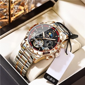 High Quality Automatic Mechanical Watch for Men Stainless Steel Fashion Wholesale Men Watch - Golden
