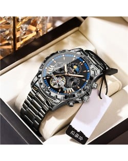 High Quality Automatic Mechanical Watch for Men Stainless Steel Fashion Wholesale Men Watch - Black