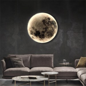 Wholesale Round Moon Modern Wall Lamp - 50 cm