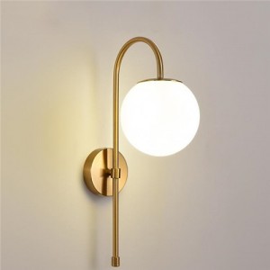 Wholesale Nordic Minimalism Vintage Golden Ball Shape LED Wall Lamp