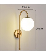 Wholesale Nordic Minimalism Vintage Golden Ball Shape LED Wall Lamp