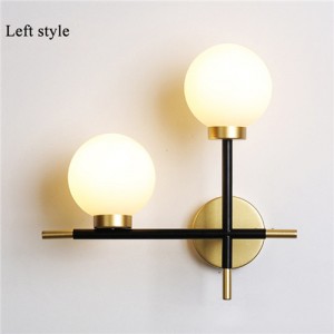 Wholesale Modern Minimalism Two Glass Ball Design LED Wall Lamp - Left Style