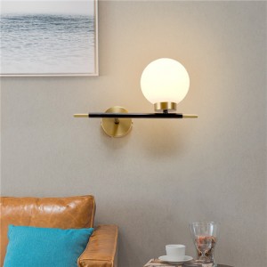 Wholesale Modern Style Black Rod Glass Ball LED Wall Lamp - Right Style
