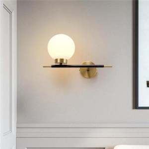 Wholesale Modern Style Black Rod Glass Ball LED Wall Lamp - Left Style