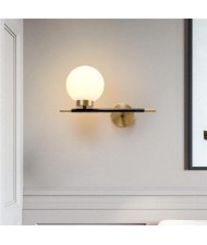 Wholesale Modern Style Black Rod Glass Ball LED Wall Lamp - Left Style