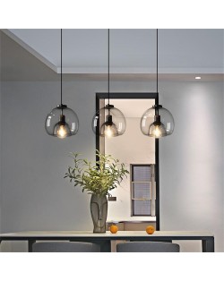 3 Heads Gray Glass Pendant Lamp