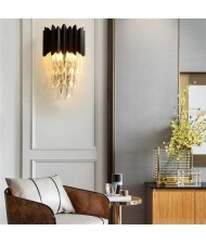 Black Base Design Crystal Drops Fashion Wall Lamp