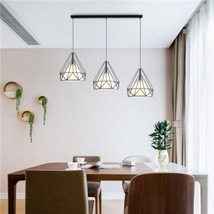 3 Heads Black Modern Style Home Light Bar Table Dining Room Pendant Lamp
