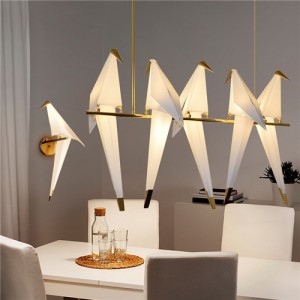Nordic Creative Paper Crane Bird Design Home Light Dining Room Pendant Lamp Wholesale Chandelier