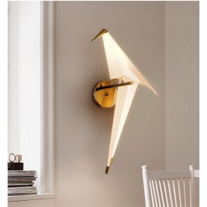 Nordic Creative Paper Crane Bird Design Home Light Wholesale Wall Lamp