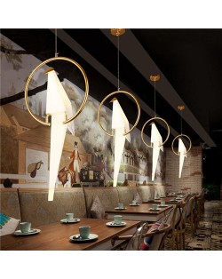 1 Head Nordic Fashion Paper Crane Bird Design Home Light Wholesale Restaurant Pendant Lamp