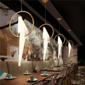 1 Head Nordic Fashion Paper Crane Bird Design Home Light Wholesale Restaurant Pendant Lamp