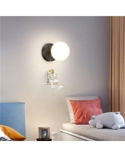 Cartoon Style Astronaut Decorated Home Light Wholesale Glass Ball Wall Lamp