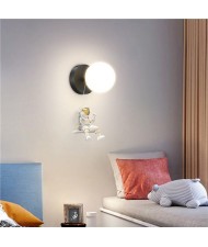 Cartoon Style Astronaut Decorated Home Light Wholesale Glass Ball Wall Lamp