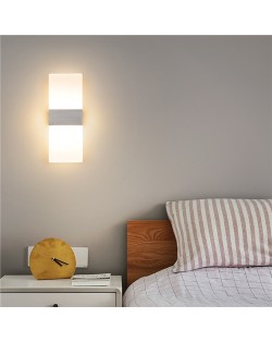 9W Modern Minimalism Style Home Light Wholesale Rectangle Wall Lamp - Silver