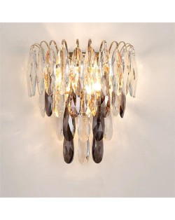 Shining Oval Crystal Drops Design Wall Lamp