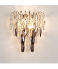 Shining Oval Crystal Drops Design Wall Lamp