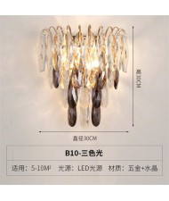 Shining Oval Crystal Drops Design Wall Lamp