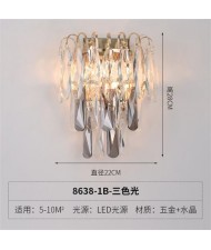 Shining Oval Crystal Drops Design Wall Lamp