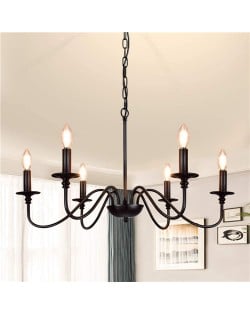 American Country Style Home Light Wholesale Black Candle Design Pendant Lamp