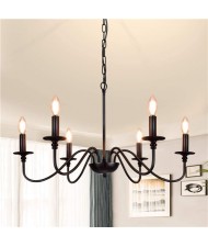 American Country Style Home Light Wholesale Black Candle Design Pendant Lamp