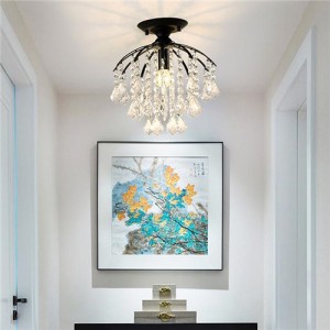 30cm Nordic Ruxury Style Home Light Wholesale Crystal Pendant Ceiling Light - Black