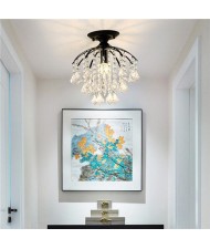 30cm Nordic Ruxury Style Home Light Wholesale Crystal Pendant Ceiling Light - Black