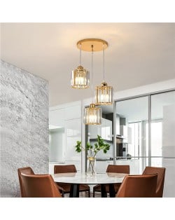 3 Heads Round Shape Home Light Wholesale Restaurant Crystal Pendant Lamp