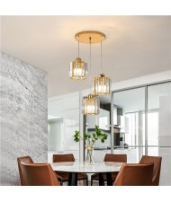 3 Heads Round Shape Home Light Wholesale Restaurant Crystal Pendant Lamp