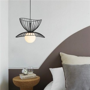 Nordic Style Home Light Wholesale Unique Dress Shape Design Pendant Lamp - Black