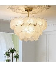 60 cm Nordic Luxury French Style Home Light Frosted Scallop Design Chandelier