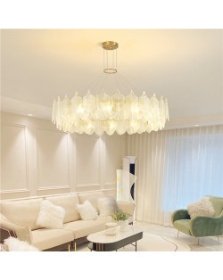 Luxury French Style Home Light Glass Leaf Chandelier