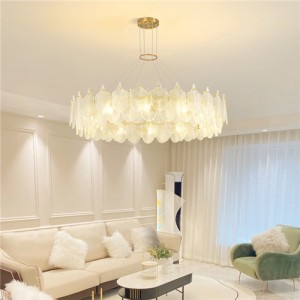 Luxury French Style Home Light Glass Leaf Chandelier