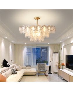 Luxury French Style Home Light Pearl Decorated Crystal  Chandelier