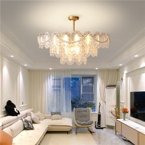 Luxury French Style Home Light Pearl Decorated Crystal  Chandelier