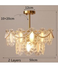Luxury French Style Home Light Pearl Decorated Crystal  Chandelier