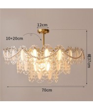 Luxury French Style Home Light Pearl Decorated Crystal  Chandelier