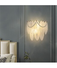 French Luxury Style Home Light Wholesale Glass Leaf Design Wall Lamp - A