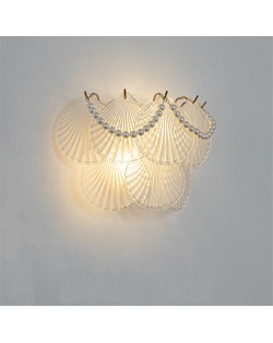 French Luxury Style Home Light Wholesale Glass Scallop Design Wall Lamp - C
