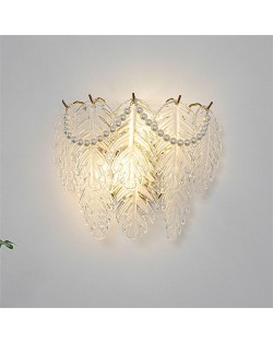 French Luxury Style Home Light Wholesale Glass Leaf Design Wall Lamp - B