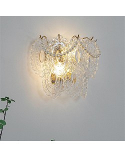 French Luxury Style Home Light Wholesale Glass Leaf Design Wall Lamp - D