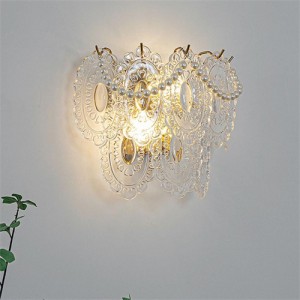 French Luxury Style Home Light Wholesale Glass Leaf Design Wall Lamp - D